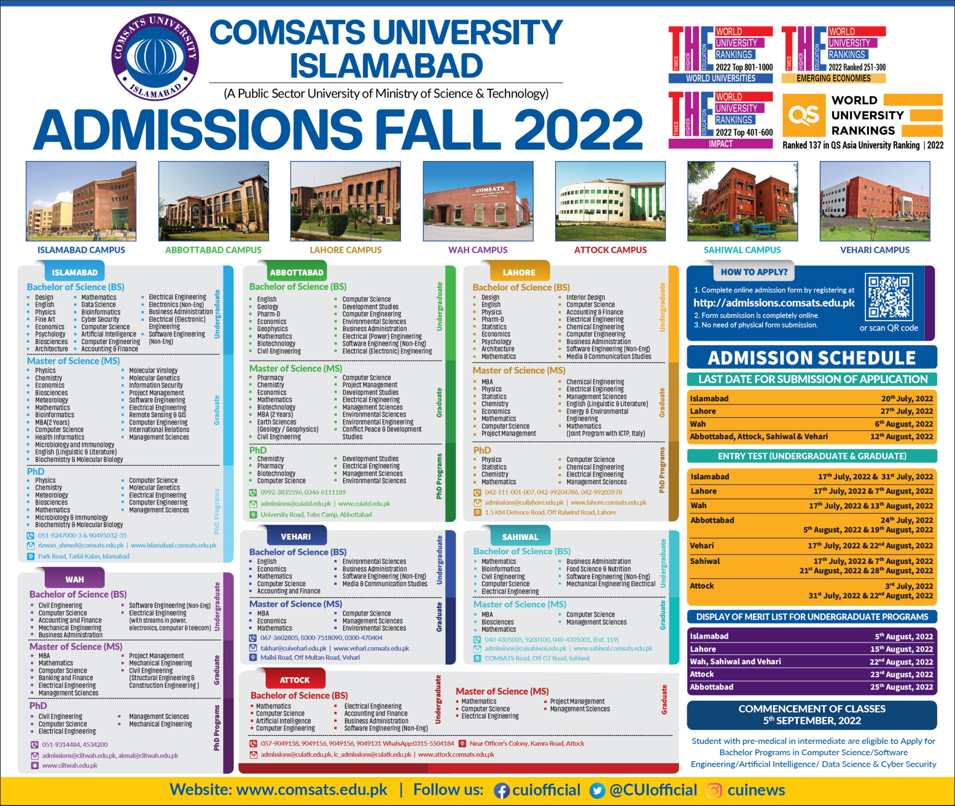 How To Apply COMSATS University Islamabad, Wah Campus